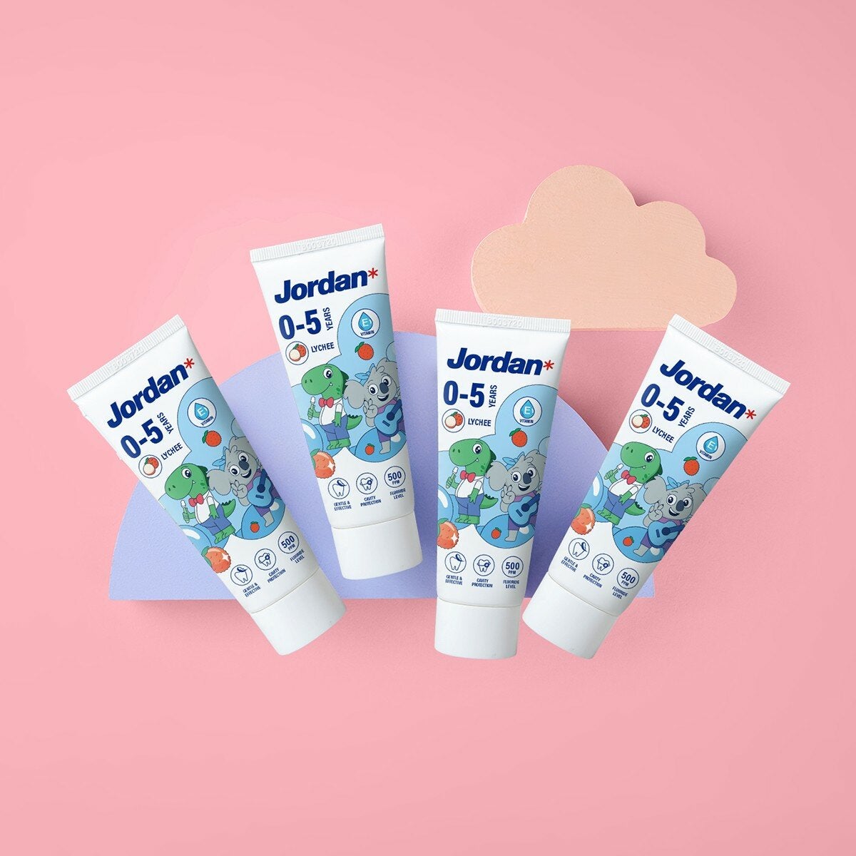 Jordan 0-5歲 兒童分齡含氟牙膏 含氟500ppm 荔枝口味 75公克 X 12入 Jordan 0-5歲 兒童分齡含氟牙膏 含氟500ppm 荔枝口味 75公克 X 12入