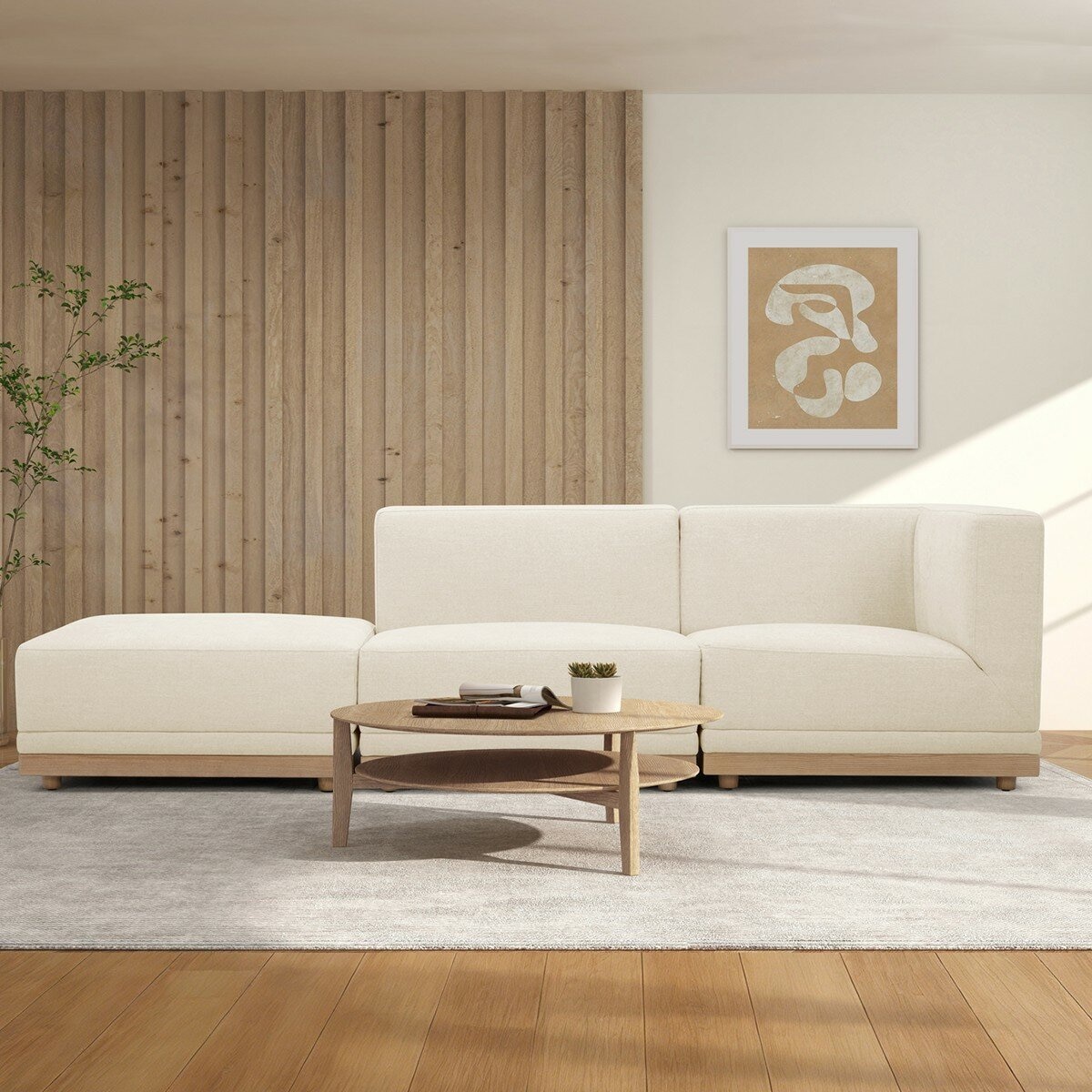 Aiden & Ivy 布面模塊沙發三件組