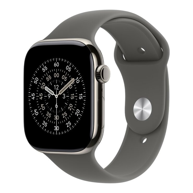 Apple Watch Series 11 GPS + 行動網路 46公釐 原色鈦金屬錶殼 附灰石色運動型錶帶 M/L Apple Watch Series 11 GPS + 行動網路 46公釐 原色鈦金屬錶殼 附灰石色運動型錶帶 M/L