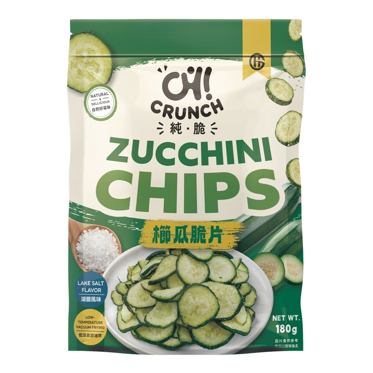 純‧脆 櫛瓜脆片 湖鹽風味 180公克