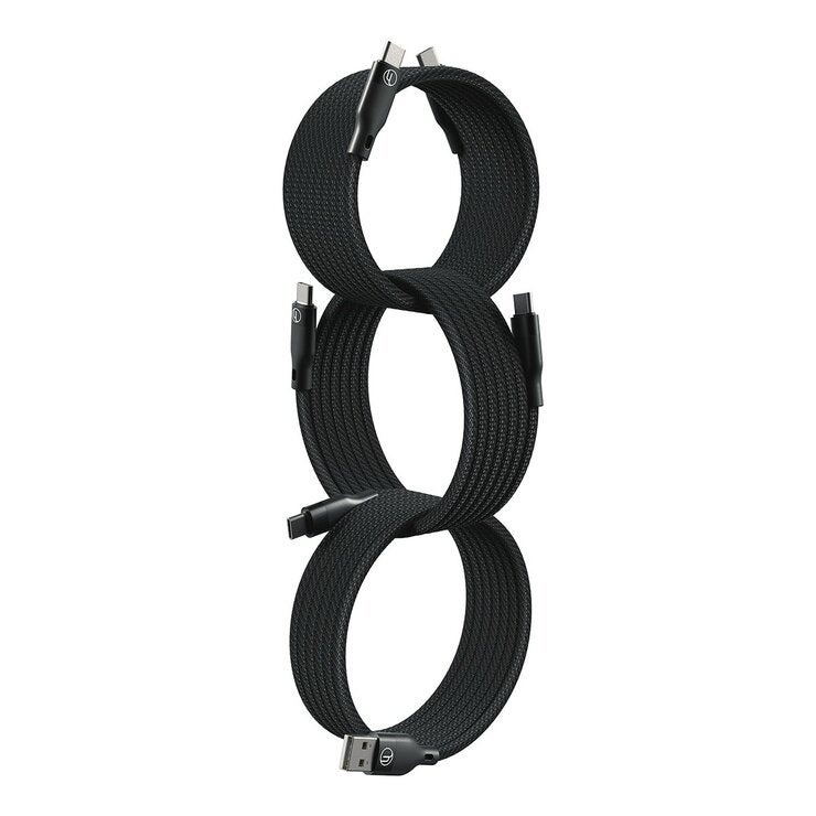 Looploop 第五代磁吸式 USB 充電傳輸線 3入組 星曜黑