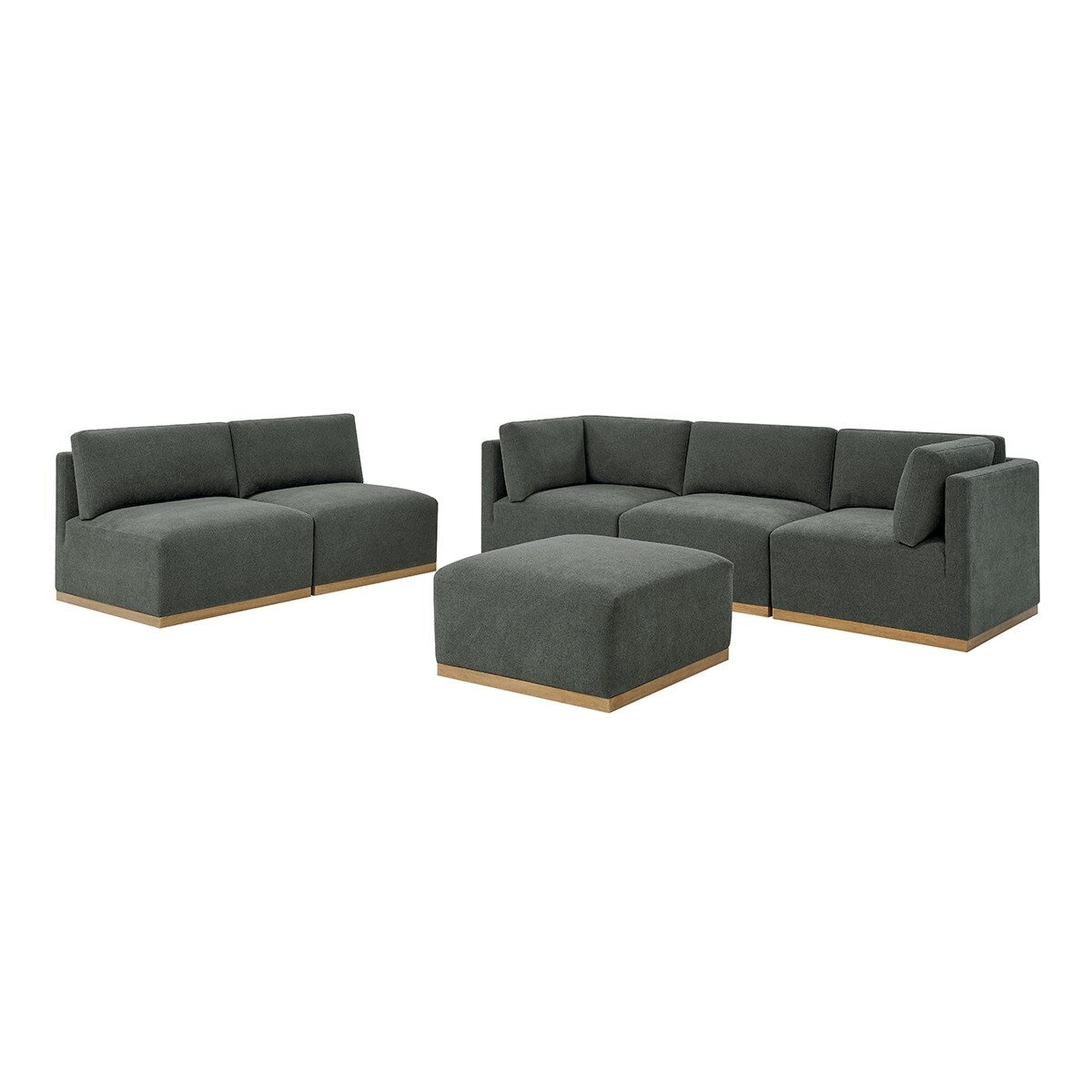 Henredon 布面模塊沙發六件組 灰色