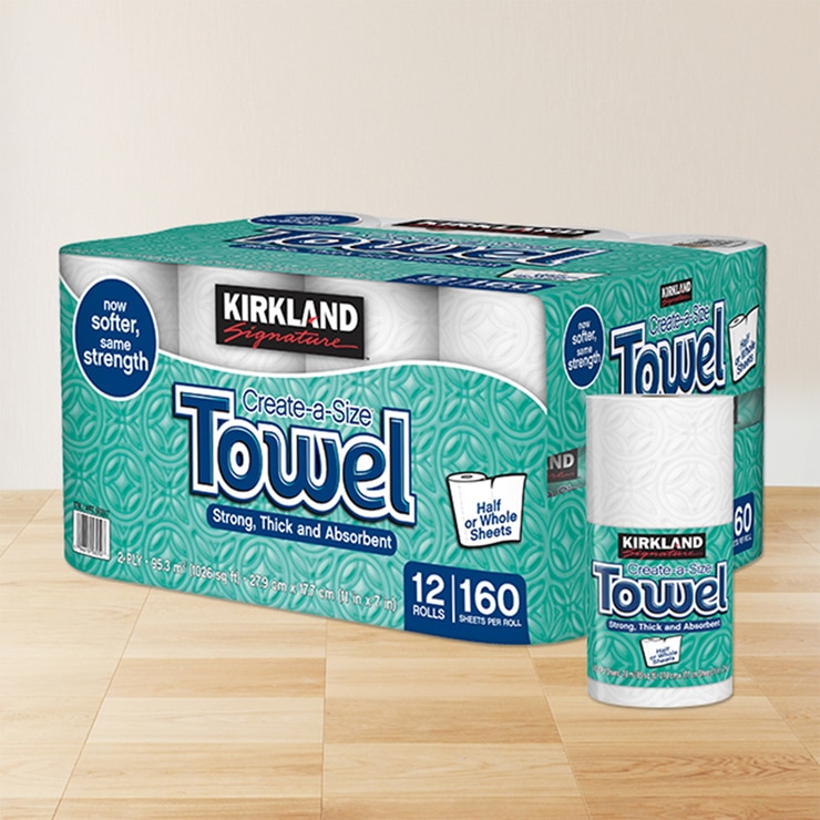 Kirkland Signature 科克蘭 隨意撕特級廚房紙巾 160張 X 12捲 餐巾紙 / 紙巾 日用耗品 生活用品