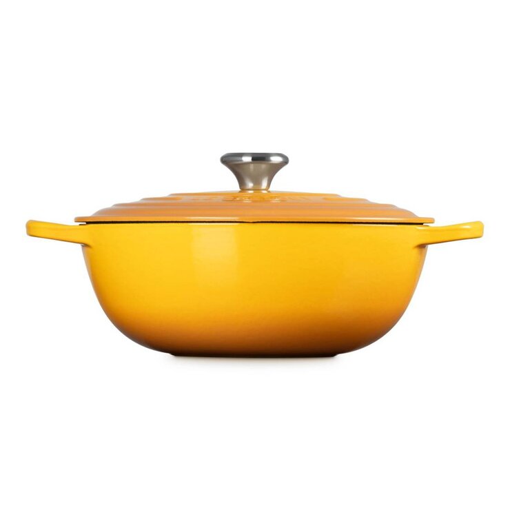 Le Creuset 媽咪鑄鐵鍋 含鋼頭鍋蓋 28公分 杏桃黃