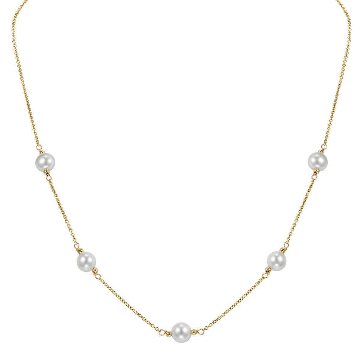 淡水珍珠項鍊 14K黃K金 6公釐-7公釐 淡水珍珠項鍊 14K黃K金 6公釐-7公釐