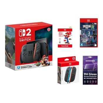 Nintendo Switch 2 瑪利歐賽車主機 + 寶可夢ZA + 256G記憶卡 + Switch 2 Joy-Con + 保護貼組合