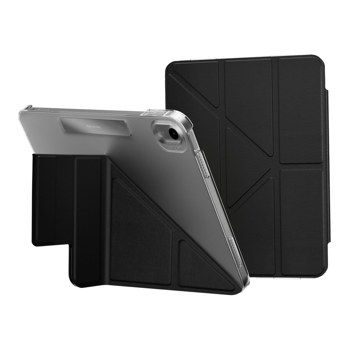 MAGEASY Facet 全方位支架透明背蓋保護套 for 2022 iPad 10 & 2025 iPad A16 黑色