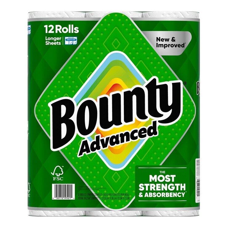 Bounty 兩層隨意撕特級廚房紙巾 103張 X 12卷
