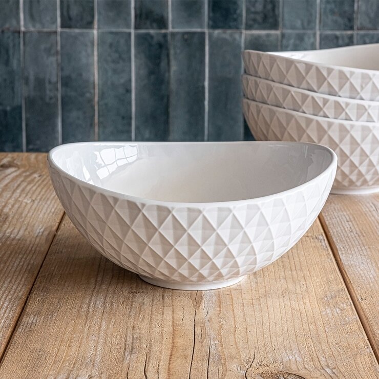 Over & Back Bistro Diamond 系列 橢圓形瓷碗 X 4件組