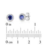 0.16克拉 藍寶石鑽石耳環 VS2/I