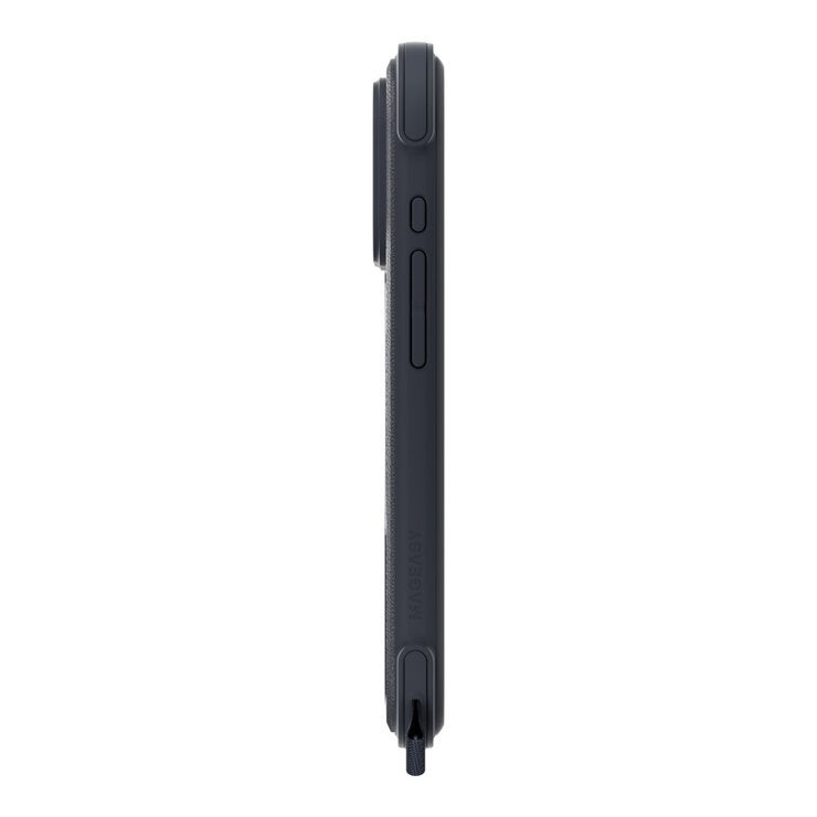 MAGEASY Odyssey Stand M 超軍規防摔磁吸支架手機殼 iPhone 17 Pro(皮革午夜) + 鏡頭保護貼Lenz 鈦合金(午夜鈦) + Vetro 9H 鋼化玻璃保護膜