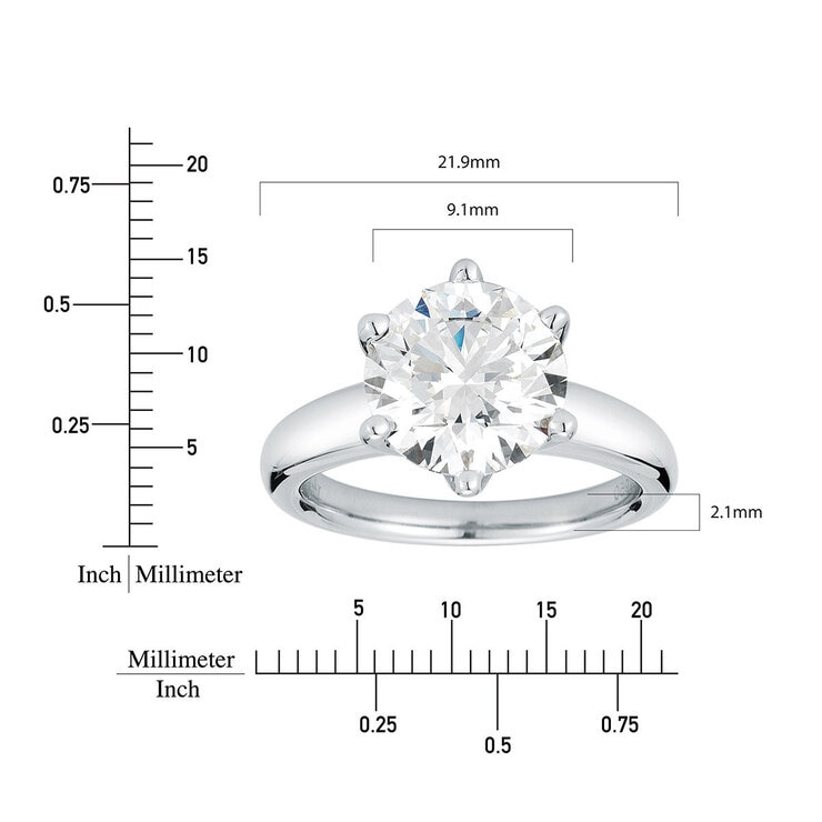 3.00克拉 鉑金 圓形鑽石戒指