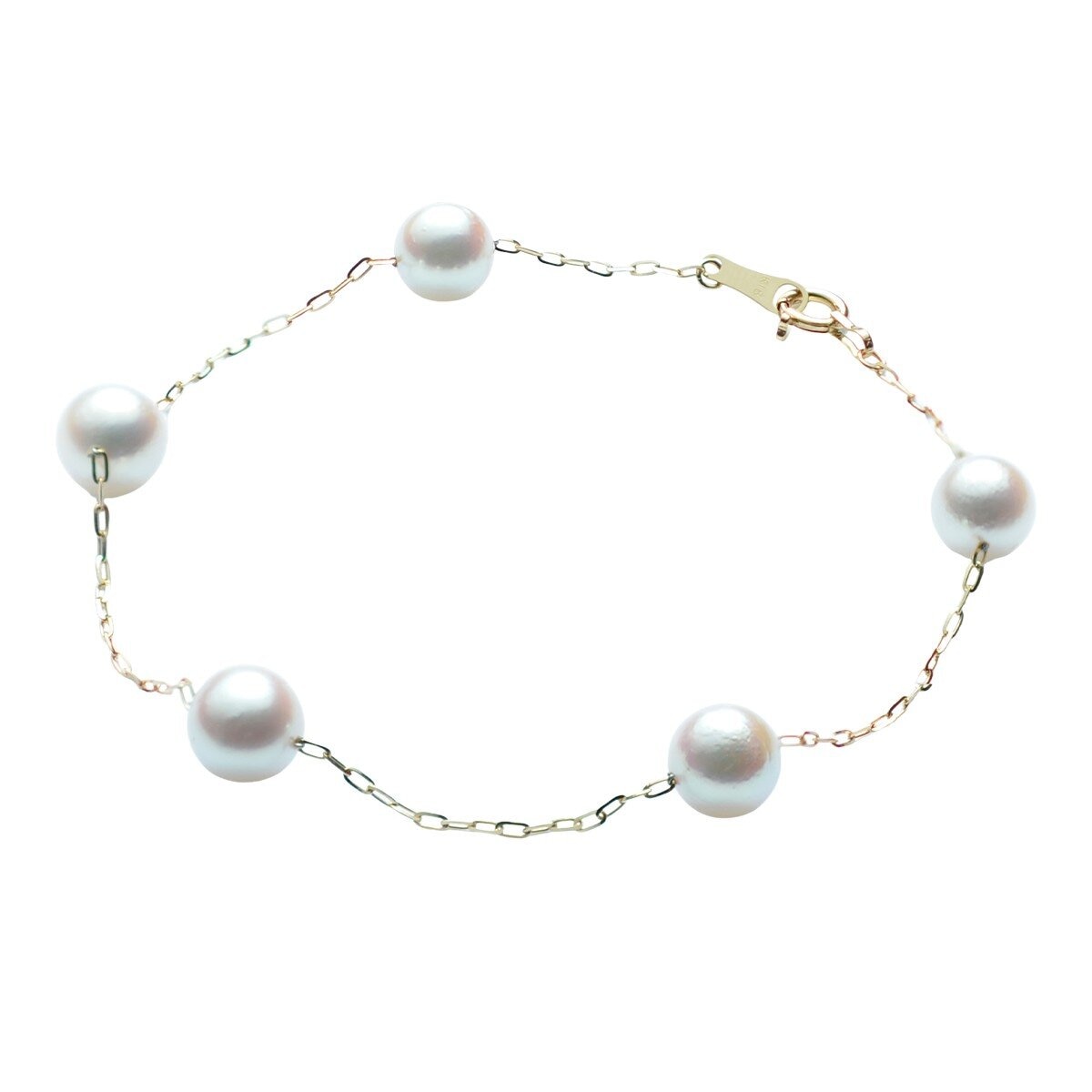 Tokyo Pearl 18K黃K金 6.0公釐 - 6.5公釐 Akoya 珍珠手環