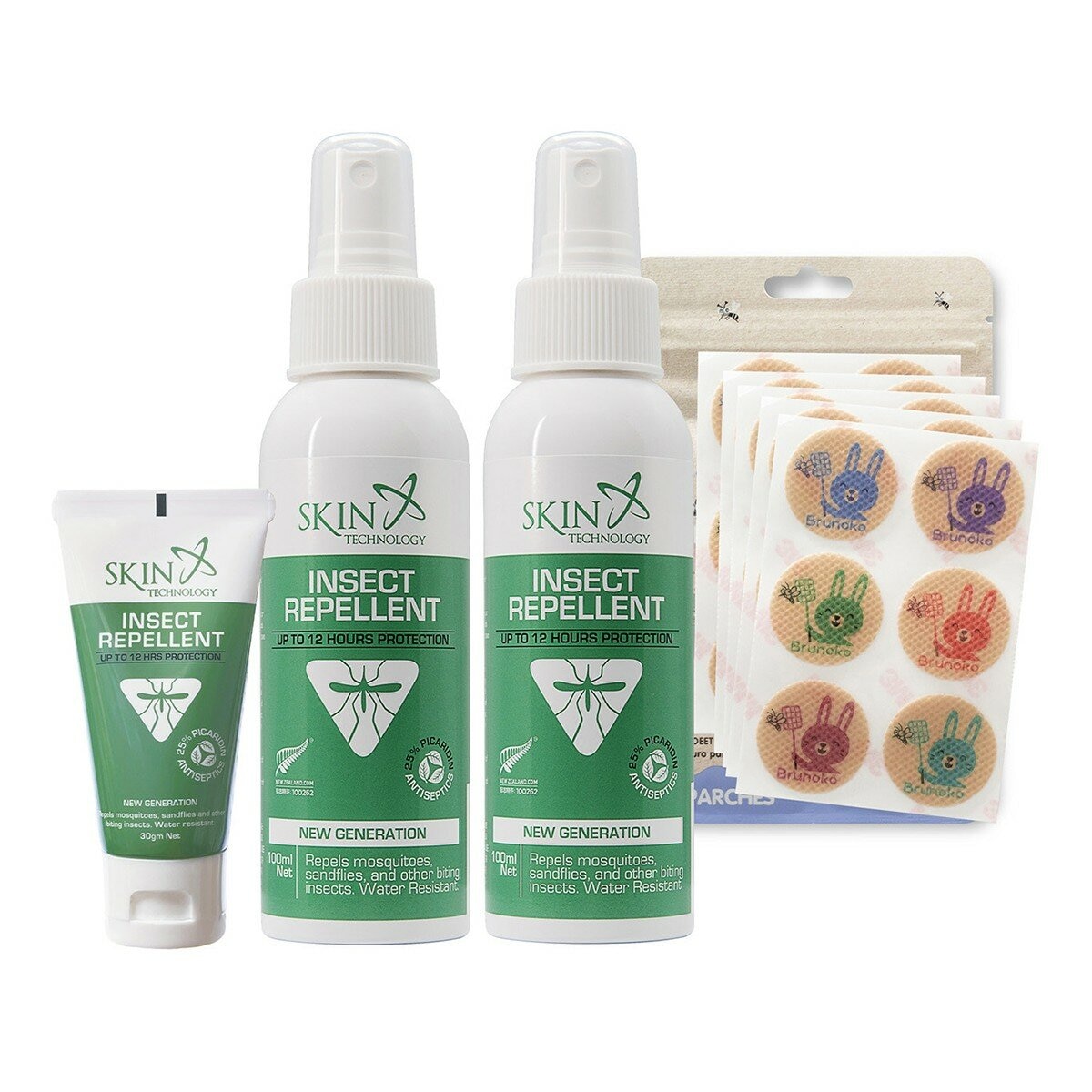 Skin Technology 25%派卡瑞丁防蚊液 100毫升 X 2入+25%乳霜30毫升 X 1入+PMD驅蚊貼片 X 30貼 Skin Technology 25%派卡瑞丁防蚊液 100毫升 X 2入+25%乳霜30毫升 X 1入+PMD驅蚊貼片 X 30貼