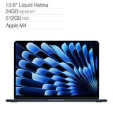 Apple 13吋 MacBook Air 搭配 Apple M4 晶片 10 核心 CPU 10 核心 GPU 24GB 512GB SSD 午夜色