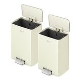 EKO 踏板式不鏽鋼垃圾桶 11公升 2入組 米白