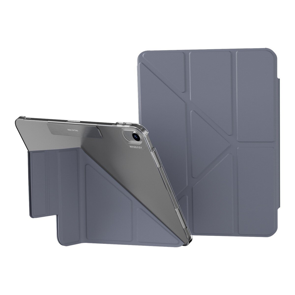 MAGEASY Facet 全方位支架透明背蓋保護套 適用於 2024 iPad Air 11吋 2025 M3 / 2024 M2 阿拉斯加藍