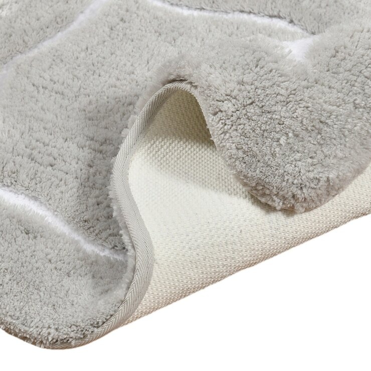 Riviera Home 花邊柔軟浴室地墊 2入 40公分 X 60公分 灰