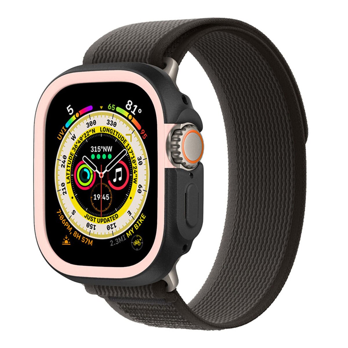 犀牛盾 Apple Watch Series 9/8/7 共用 45公厘 CrashGuard NX保護殼 + 4色飾條 粉/藍/紫/綠