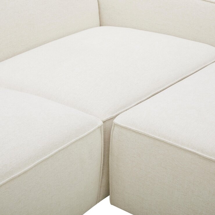 Aiden & Ivy 布面可移動式沙發附腳凳 米