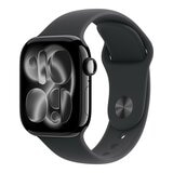 Apple Watch Series 11 GPS + 行動網路 42公釐 曜石黑色鋁金屬錶殼 附黑色運動型錶帶 M/L Apple Watch Series 11 GPS + 行動網路 42公釐 曜石黑色鋁金屬錶殼 附黑色運動型錶帶 M/L