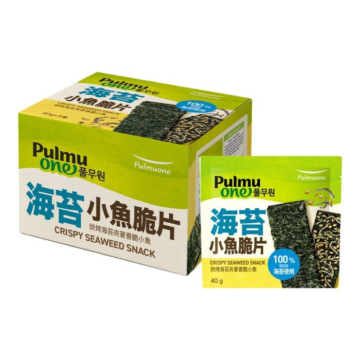 Pulmuone 芝麻小魚海苔脆片 40公克 X 5入 Pulmuone 芝麻小魚海苔脆片 40公克 X 5入