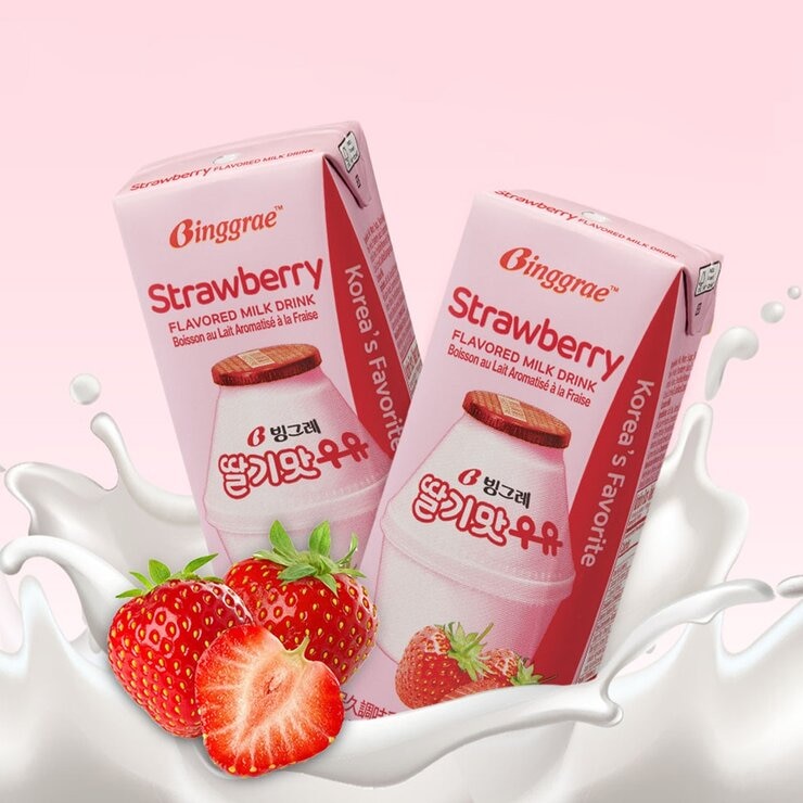 Binggrae 草莓牛奶 保久調味乳 200毫升 X 24入