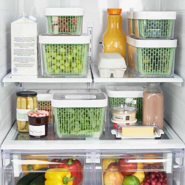 OXO 蔬果活性碳長鮮盒 含蓋4件組 1.5公升 + 4公升