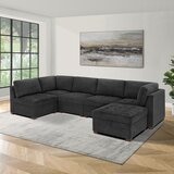 Thomasville 布面L型沙發附腳凳