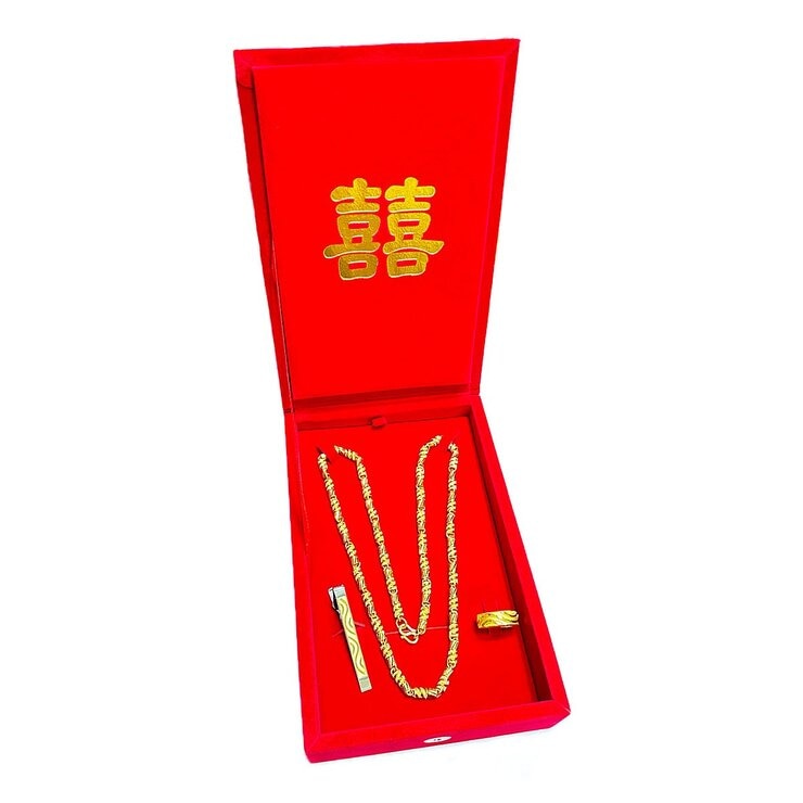 24K黃金男士套組 火焰 1800厘