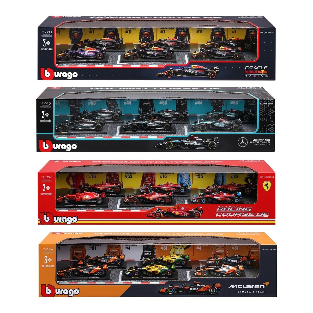 Bburago 1:43 F1 賽車收藏模型車 6入組 多種款式選擇 / 3歲以上