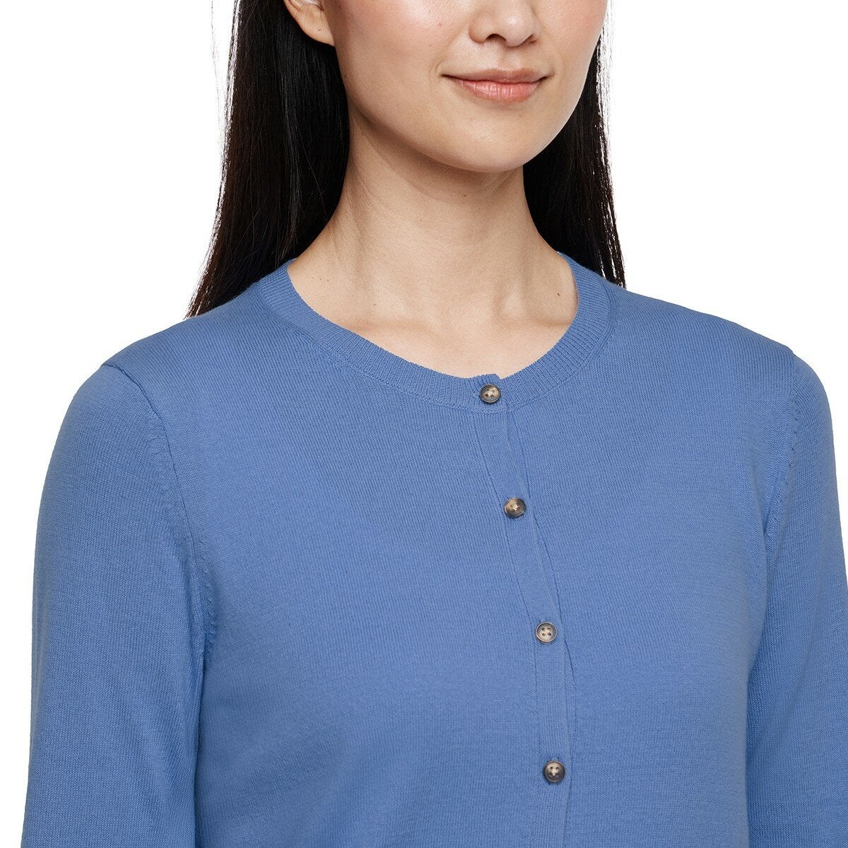 GAP 女圓領長袖開襟衫 藍 GAP 女圓領長袖開襟衫 藍