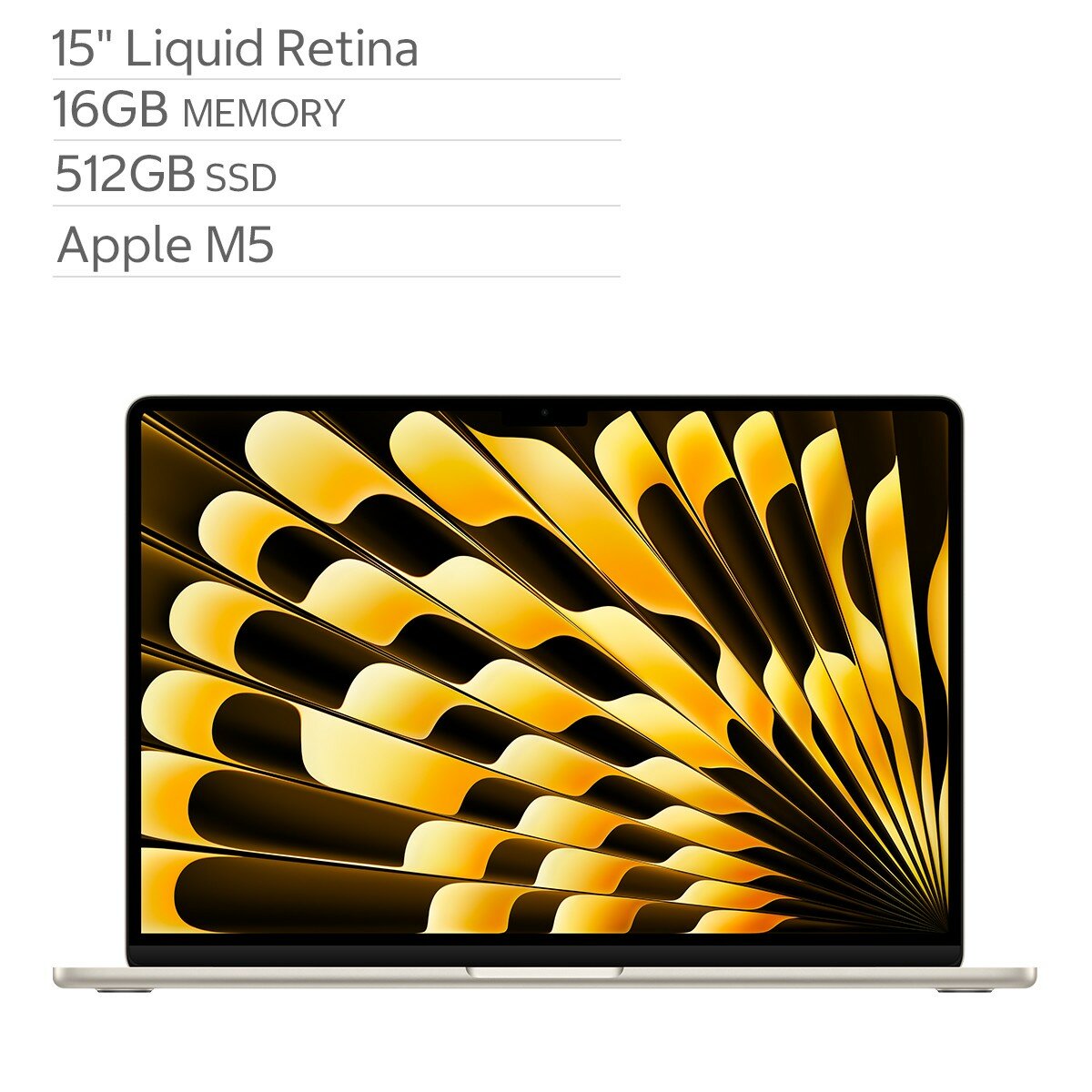 Apple MacBook Air 15吋 搭配 M5晶片 10核心CPU 10核心GPU 16GB 512GB SSD