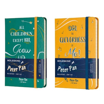 Moleskine 限量彼得潘橫條筆記本(口袋型) 綠+黃2入 Moleskine 限量彼得潘橫條筆記本(口袋型) 綠+黃2入