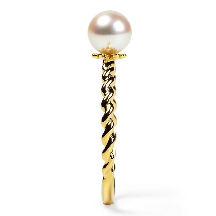 Tokyo Pearl 18K黃K金 5.5公釐 - 6.0公釐 Akoya 珍珠戒指