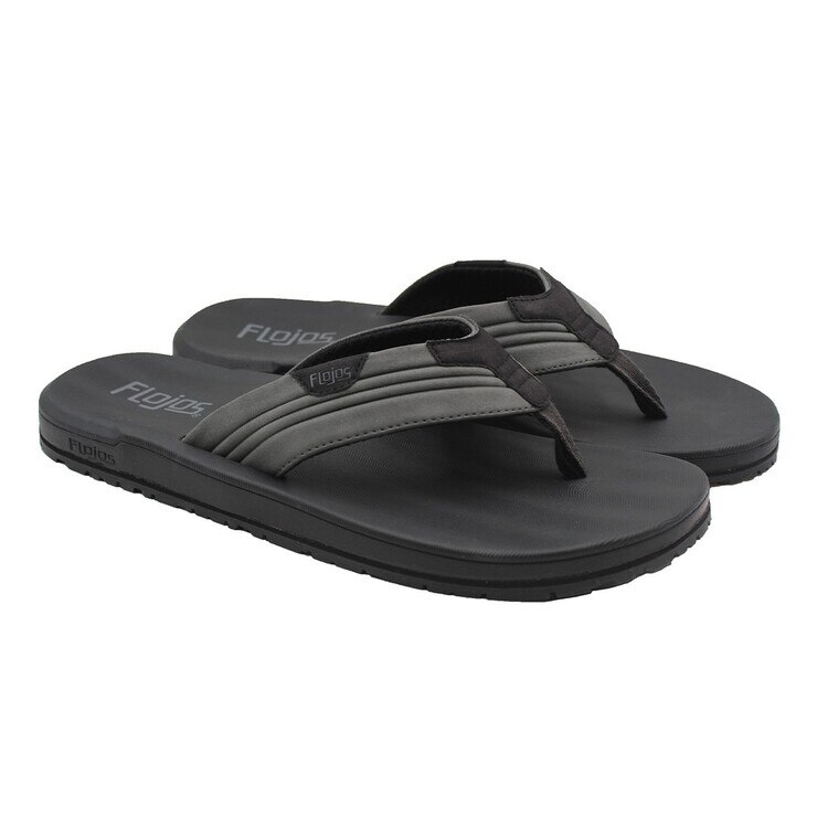 black animal flip flops