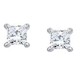 0.5克拉 18K白K金 公主方形鑽石耳環 VS2/I 0.5克拉 18K白K金 公主方形鑽石耳環 VS2/I