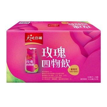 天地合補 玫瑰四物飲葡萄籽配方 120 毫升 18 入 天地合補 玫瑰四物飲葡萄籽配方 120 毫升 18 入