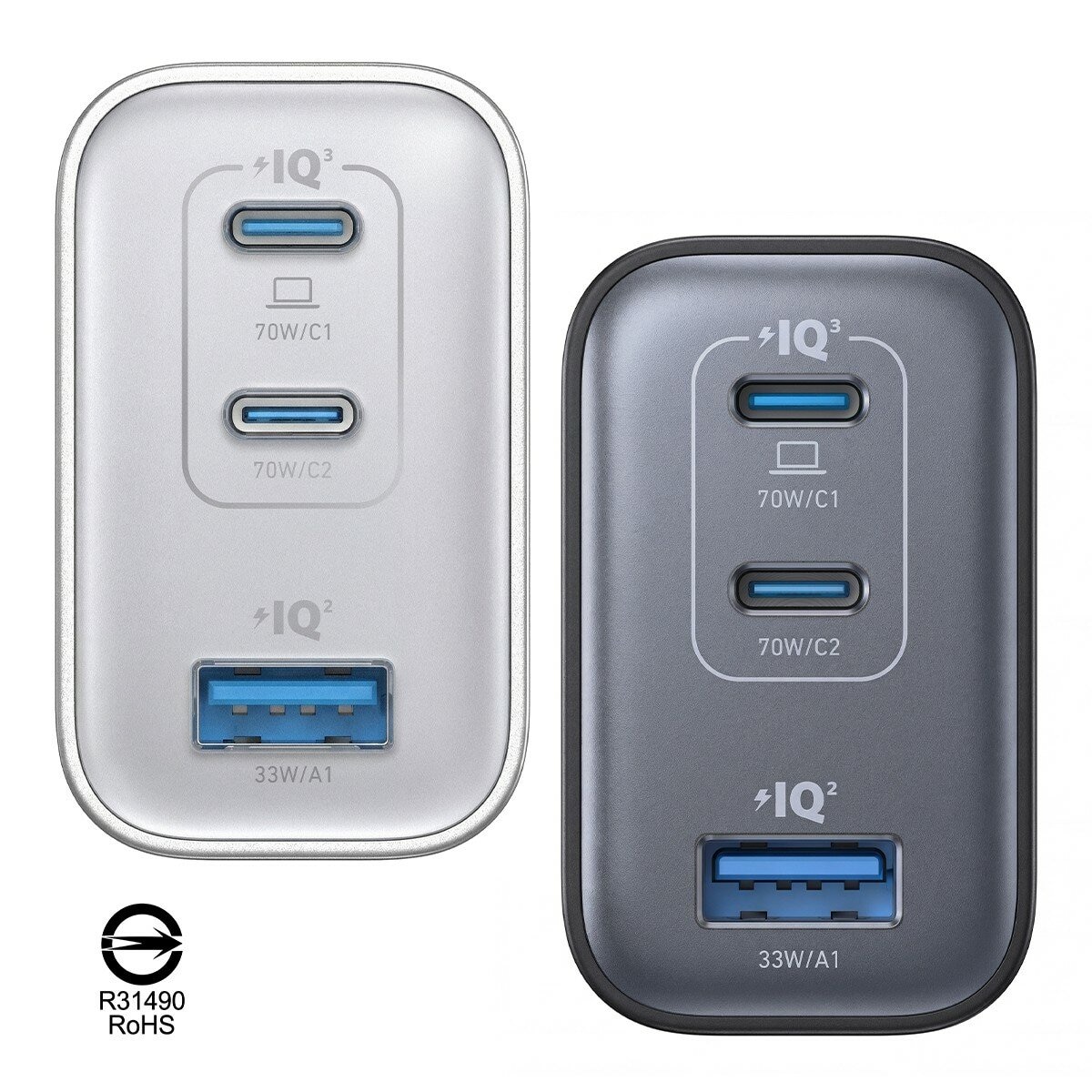 ANKER A121A Nano GaN 70W 急速充電器 兩入組