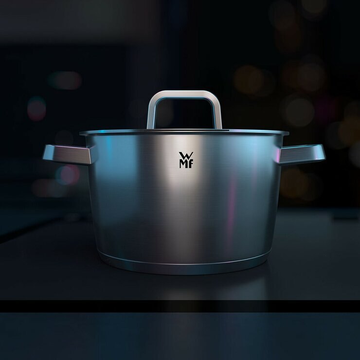 WMF Iconic 不鏽鋼高身湯鍋 含不鏽鋼上蓋 24公分 5.6公升