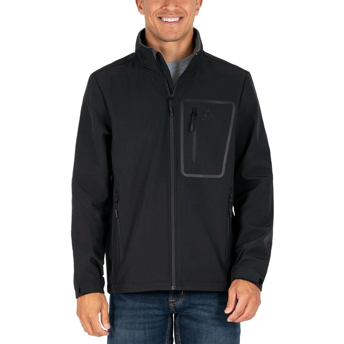 Gerry 男防風軟殼外套 黑