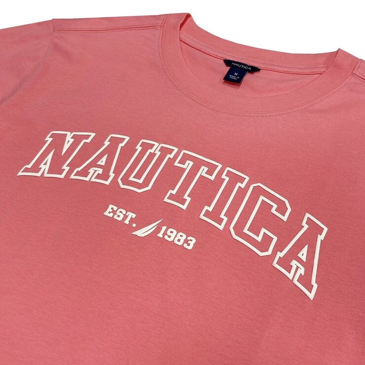 Nautica 女圓領短袖Logo上衣 粉 Nautica 女圓領短袖Logo上衣 粉
