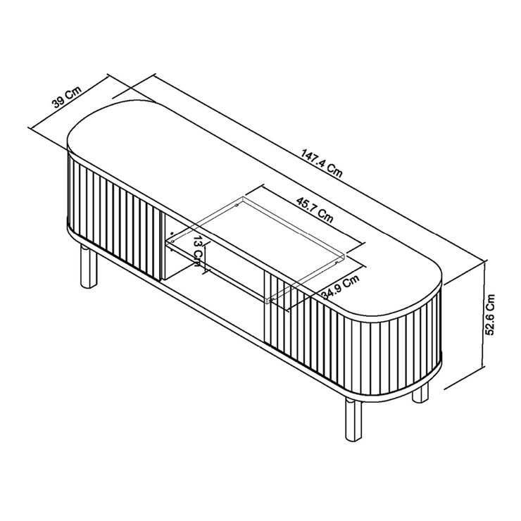 Bentley Designs Vega Scandi 橡木 & 胡椒色 電視櫃 148公分