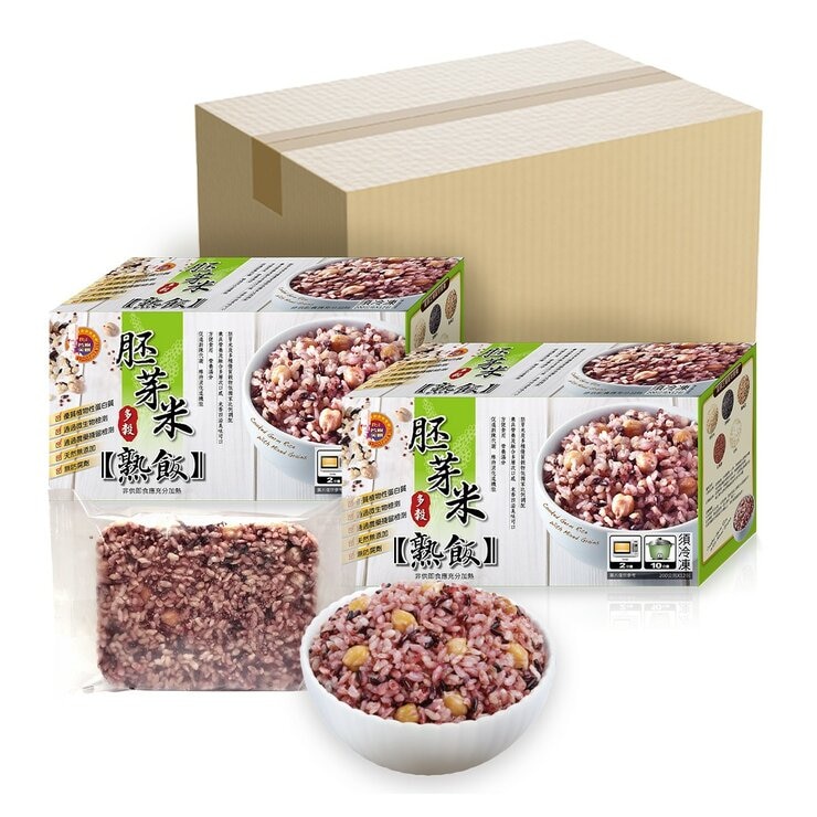 名廚美饌 冷凍胚芽米多穀熟飯 200公克 X 12包 X 2盒