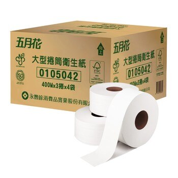 五月花 大捲筒衛生紙 400公尺 X 12捲/組 五月花 大捲筒衛生紙 400公尺 X 12捲/組