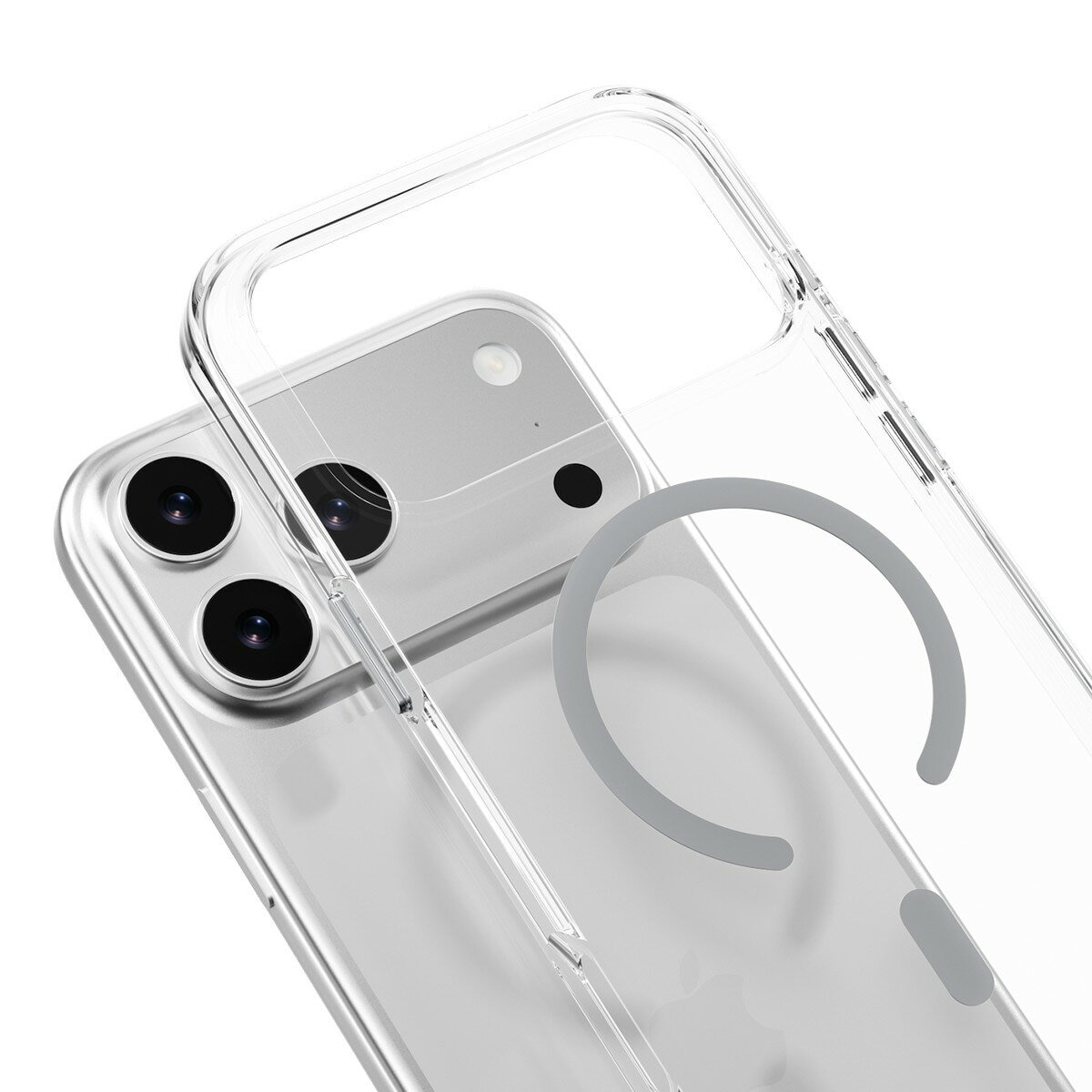 MAGEASY Bright M 不發黃軍規磁吸透明殼 iPhone 17 Pro Max(迷霧磁圈) + 鏡頭保護貼Lenz(珊瑚) + Vetro 9H 鋼化玻璃保護膜