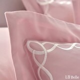 La Belle 雙人加大 300織純棉刺繡被套床包 4件組 180公分 X 186公分 粉