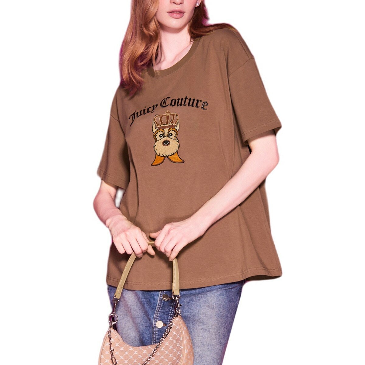 Juicy Couture 女刺繡短袖上衣 咖啡