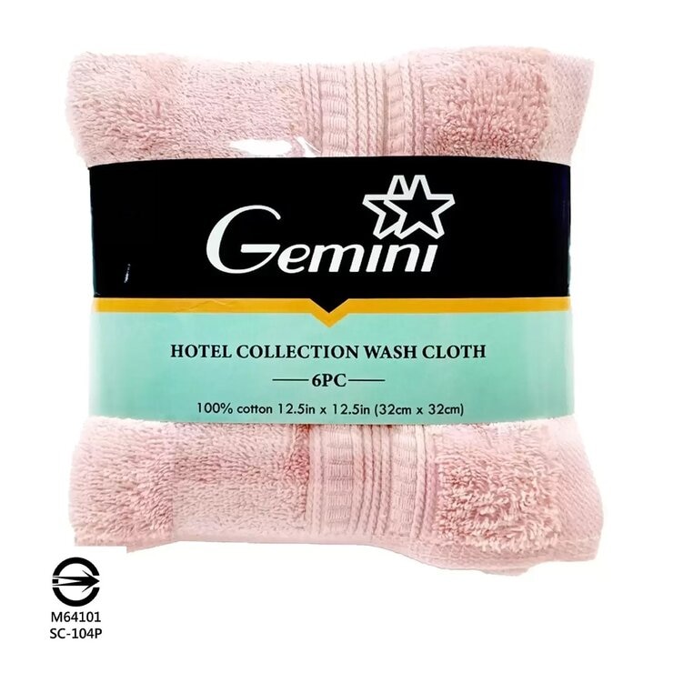 Gemini 飯店方巾 6入組 32公分 X 32公分 粉