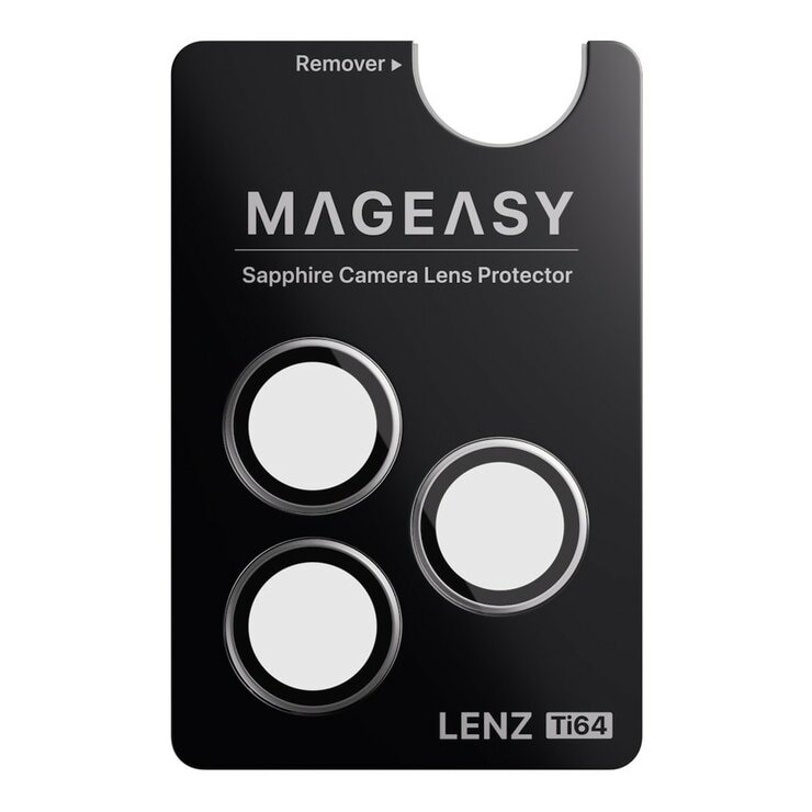 MAGEASY Bright M 不發黃軍規磁吸透明殼 iPhone 17 Pro(迷霧磁圈) + 鏡頭保護貼Lenz鈦合金(鈦白) + Vetro 9H 鋼化玻璃保護膜